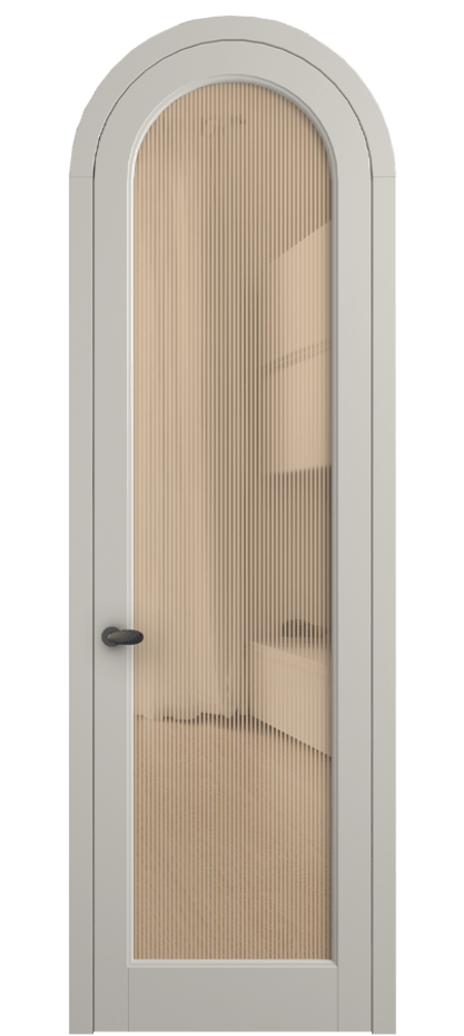 Межкомнатная дверь Palazzo 6814 Матовый облачно-серый Рифлёное оранжевое стекло "Дюна", триплекс Цена 131159 ₽ | Volhovec