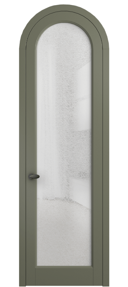 Межкомнатная дверь Палаццо 6814 Матовый оливковый тёмный Фактурное стекло "Лёд", триплекс Цена 131159 ₽ | Volhovec