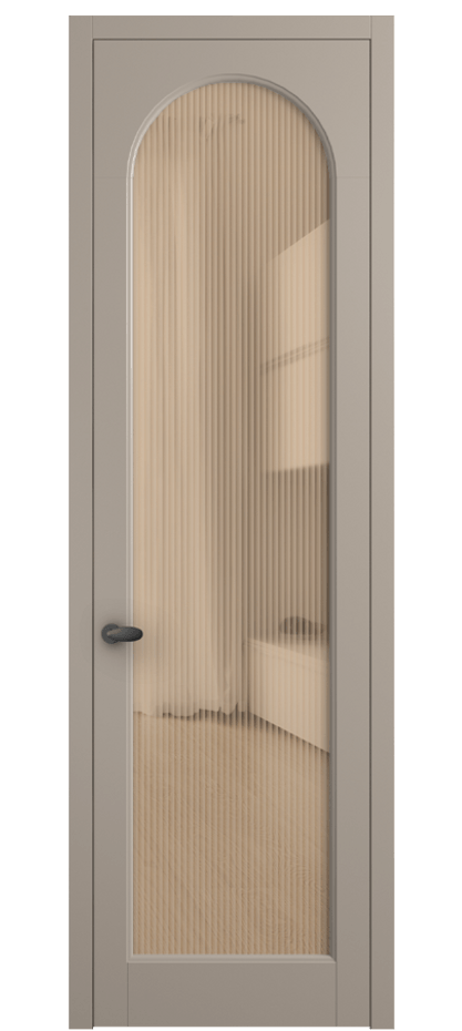 Межкомнатная дверь Палаццо 6804 Матовый бисквитный Рифлёное оранжевое стекло "Moru", триплекс Цена 105029 ₽ | Volhovec