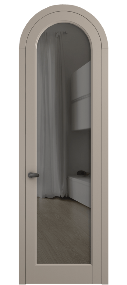 Межкомнатная дверь Палаццо 6814 Матовый бисквитный Прозрачное серое стекло, триплекс Цена 125159 ₽ | Volhovec