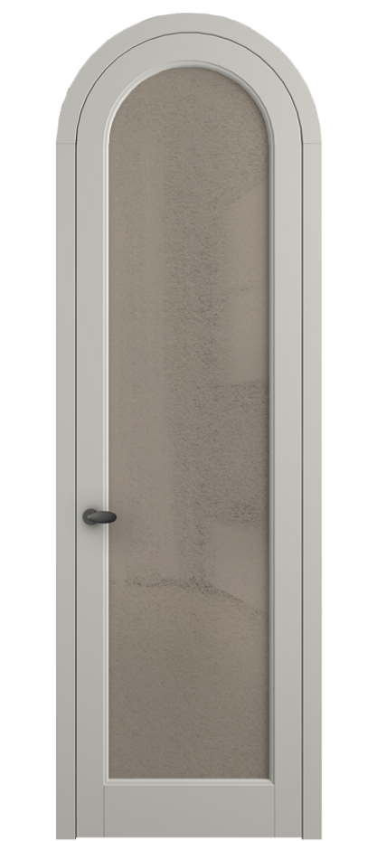 Межкомнатная дверь Палаццо 6814 Матовый тёплый серый Фактурное бронзовое стекло "Лёд", триплекс Цена 131159 ₽ | Volhovec