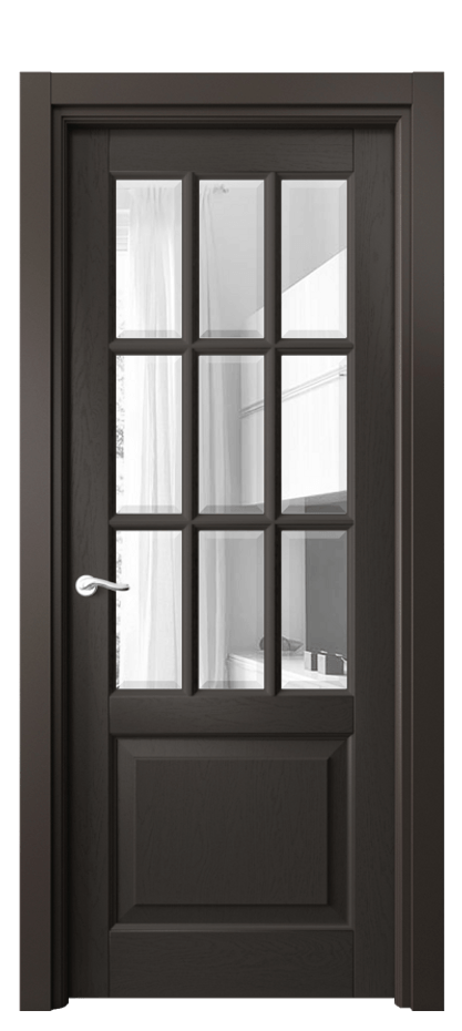 Межкомнатная дверь Лигнум 0748 Дуб антрацит Прозрачное стекло с фацетом Цена 161199 ₽ | Volhovec