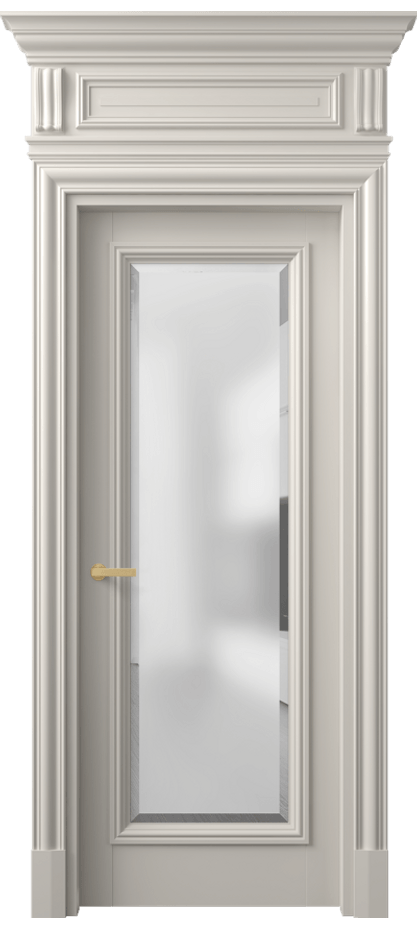 Межкомнатная дверь Антик 7300 Матовый облачно-серый Сатинированное стекло с фацетом Цена 162309 ₽ | Volhovec