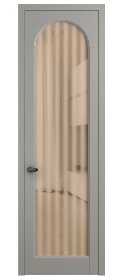 Межкомнатная дверь Палаццо 6804 Матовый нейтральный серый Рифлёное оранжевое стекло "Дюна", триплекс Цена 103029 ₽ | Volhovec