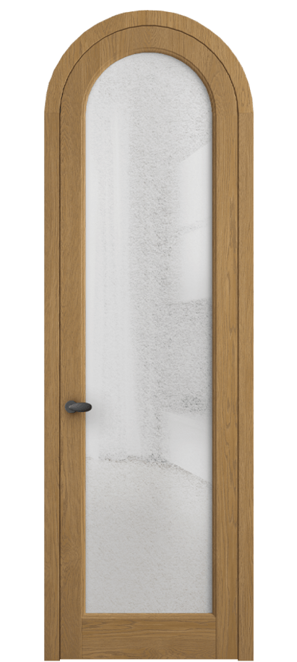Межкомнатная дверь Palazzo 6814 Дуб солнечный матовый Фактурное стекло "Лёд", триплекс Цена 212349 ₽ | Volhovec