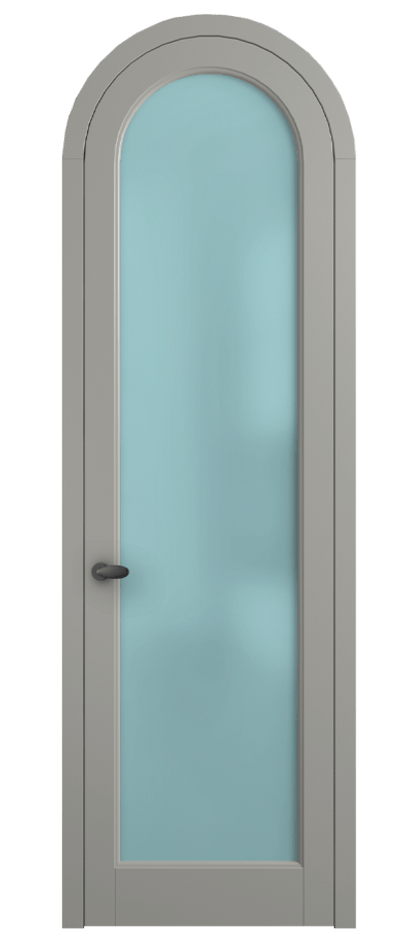 Межкомнатная дверь Palazzo 6814 Матовый нейтральный серый Сатинированное голубое стекло, триплекс Цена 125159 ₽ | Volhovec