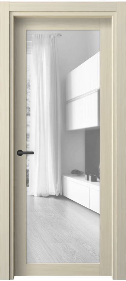 Межкомнатная дверь Нео 2102 Молочный ясень Прозрачное стекло, триплекс Цена 34199 ₽ | Volhovec