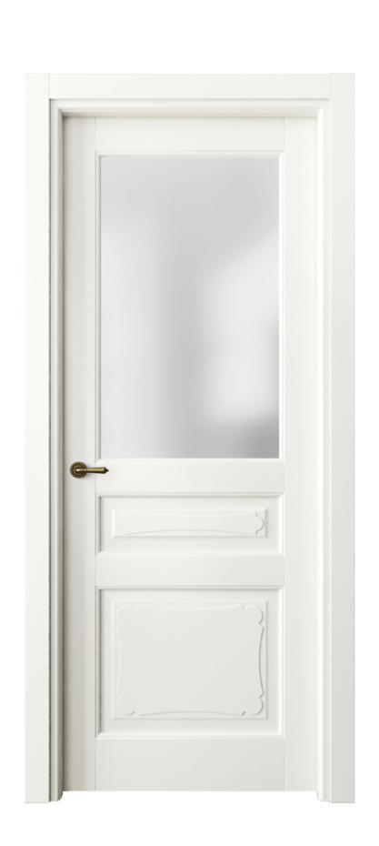 Межкомнатная дверь Тоскана Элегантэ 6324 Матовый жемчужный Сатинированное стекло Цена 98899 ₽ | Volhovec