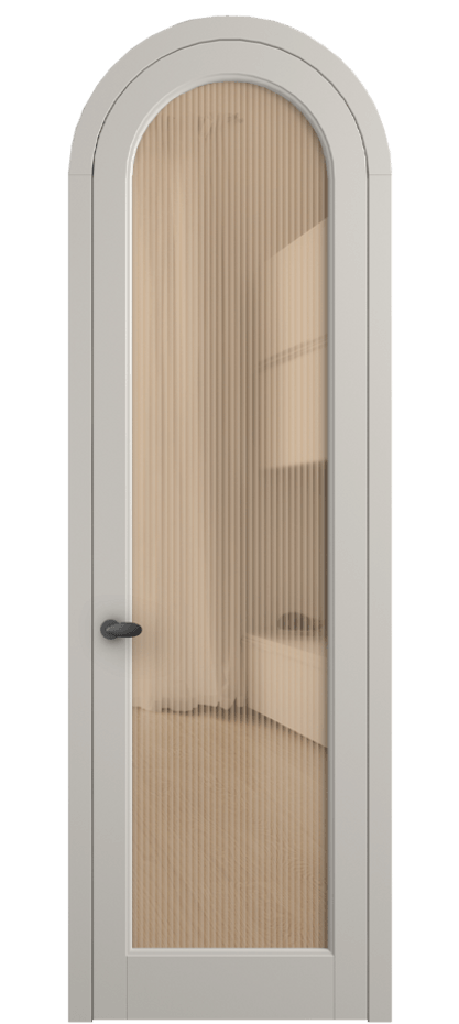 Межкомнатная дверь Palazzo 6814 Матовый облачно-серый Рифлёное оранжевое стекло "Moru", триплекс Цена 133159 ₽ | Volhovec