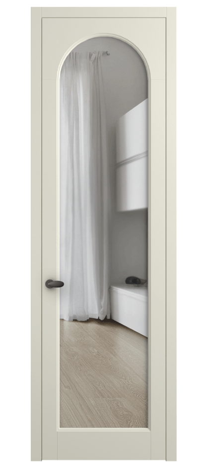 Межкомнатная дверь Палаццо 6804 Матовый молочно-белый Прозрачное стекло Цена 97029 ₽ | Volhovec