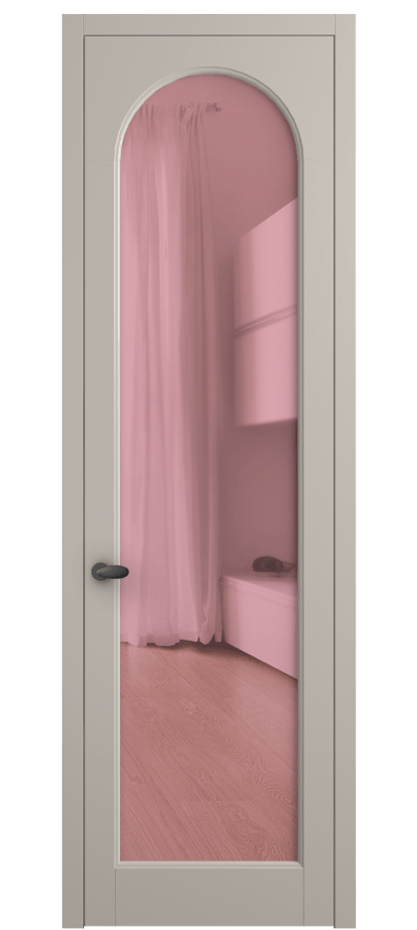 Межкомнатная дверь Palazzo 6804 Матовый светло-бежевый Прозрачное розовое стекло, триплекс Цена 97029 ₽ | Volhovec