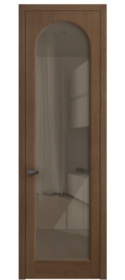 Межкомнатная дверь Палаццо 6804 Бук тёмный матовый Рефлективное бронзовое стекло "Стопсол", калёное Цена 129279 ₽ | Volhovec