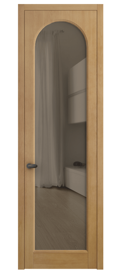 Межкомнатная дверь Палаццо 6804 Бук натуральный матовый Прозрачное бронзовое стекло, триплекс Цена 121279 ₽ | Volhovec