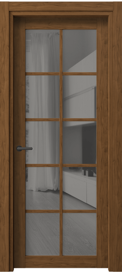 Межкомнатная дверь Нео 2106 Лесной орех Двустороннее серое зеркало, триплекс Цена 43099 ₽ | Volhovec
