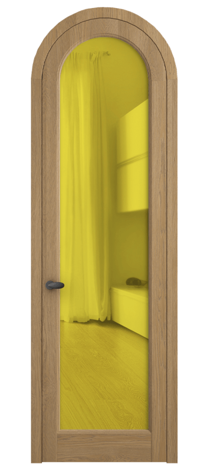 Межкомнатная дверь Palazzo 6814 Дуб пшеничный матовый Прозрачное жёлтое стекло, триплекс Цена 206349 ₽ | Volhovec