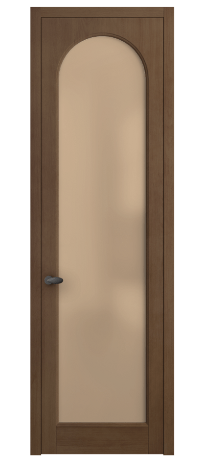 Межкомнатная дверь Palazzo 6804 Бук тёмный матовый Сатинированное оранжевое стекло, триплекс Цена 121279 ₽ | Volhovec