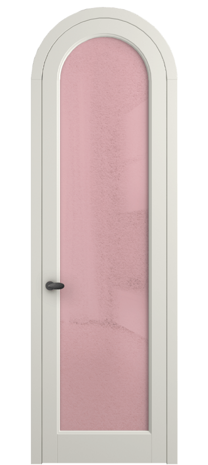 Межкомнатная дверь Палаццо 6814 Матовый жемчужный Фактурное розовое стекло "Лёд", триплекс Цена 131159 ₽ | Volhovec