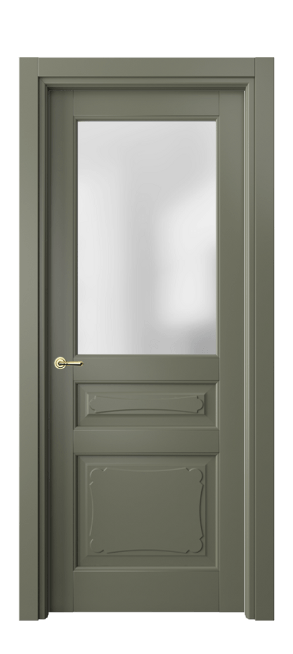 Межкомнатная дверь Тоскана Элегантэ 6324 Матовый оливковый тёмный Сатинированное стекло Цена 98899 ₽ | Volhovec