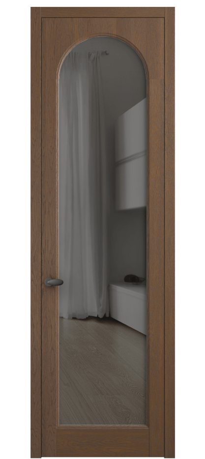 Межкомнатная дверь Палаццо 6804 Дуб каштановый матовый Прозрачное серое стекло, триплекс Цена 152529 ₽ | Volhovec