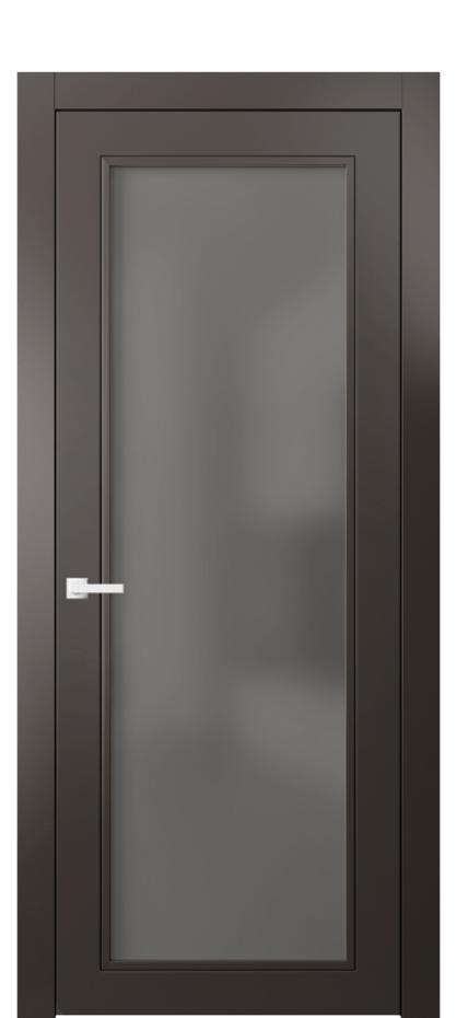 Межкомнатная дверь Neo Classic 8000 Матовый антрацит Сатинированное серое стекло, триплекс Цена 63119 ₽ | Volhovec