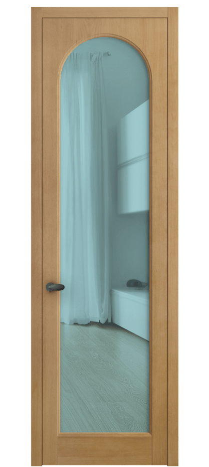 Межкомнатная дверь Palazzo 6804 Бук натуральный матовый Прозрачное голубое стекло, триплекс Цена 121279 ₽ | Volhovec