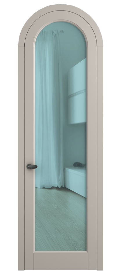 Межкомнатная дверь Palazzo 6814 Матовый светло-бежевый Прозрачное голубое стекло, триплекс Цена 125159 ₽ | Volhovec