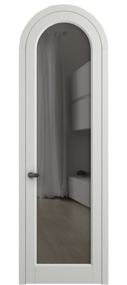 Межкомнатная дверь Палаццо 6814 Матовый светло-серый Прозрачное серое стекло, триплекс Цена 125159 ₽ | Volhovec