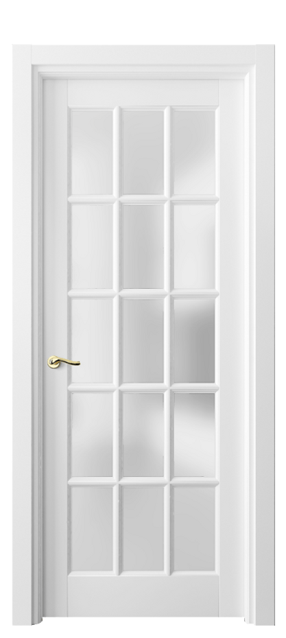 Межкомнатная дверь Лигнум 0708 Матовый белоснежный Сатинированное стекло Цена 115299 ₽ | Volhovec