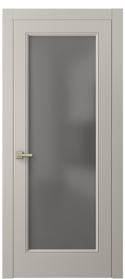 Межкомнатная дверь Linea 8300 Матовый светло-бежевый Сатинированное серое стекло, триплекс Цена 74699 ₽ | Volhovec