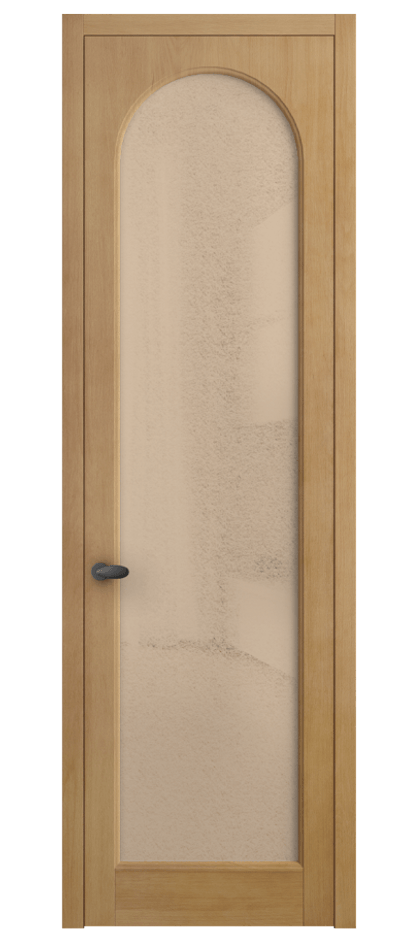 Межкомнатная дверь Палаццо 6804 Бук натуральный матовый Фактурное оранжевое стекло "Лёд", триплекс Цена 127279 ₽ | Volhovec