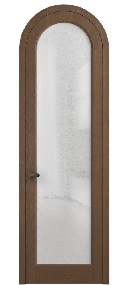 Межкомнатная дверь Palazzo 6814 Дуб каштановый матовый Фактурное стекло "Лёд", триплекс Цена 212349 ₽ | Volhovec