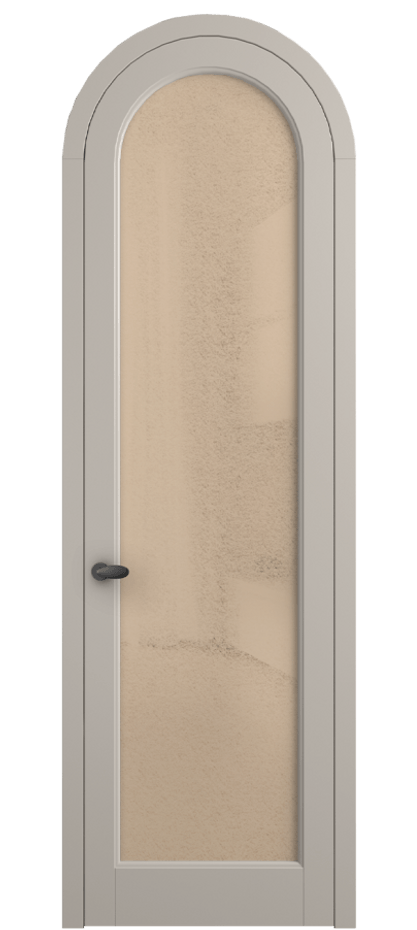 Межкомнатная дверь Палаццо 6814 Матовый светло-бежевый Фактурное оранжевое стекло "Лёд", триплекс Цена 131159 ₽ | Volhovec