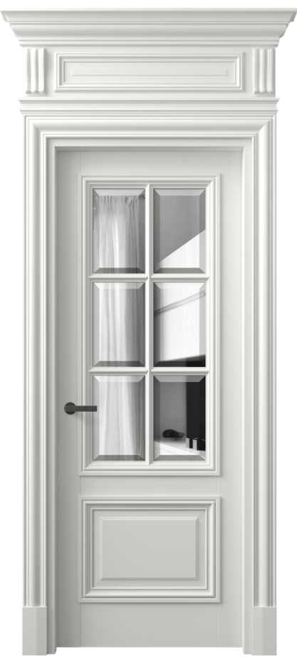 Межкомнатная дверь Антик 7312 Матовый светло-серый Двустороннее зеркало с фацетом, триплекс Цена 189359 ₽ | Volhovec