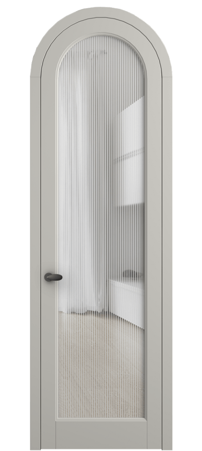 Межкомнатная дверь Палаццо 6814 Матовый тёплый серый Рифлёное стекло "Дюна", триплекс Цена 131159 ₽ | Volhovec