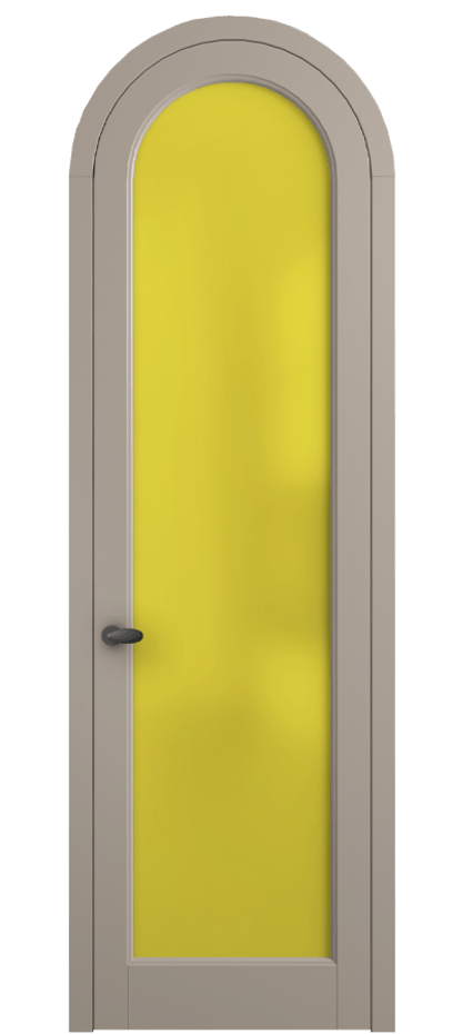 Межкомнатная дверь Palazzo 6814 Матовый бисквитный Сатинированное жёлтое стекло, триплекс Цена 125159 ₽ | Volhovec