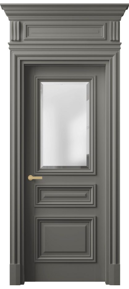 Межкомнатная дверь Антик 7304 Матовый классический серый Сатинированное стекло с фацетом Цена 164609 ₽ | Volhovec