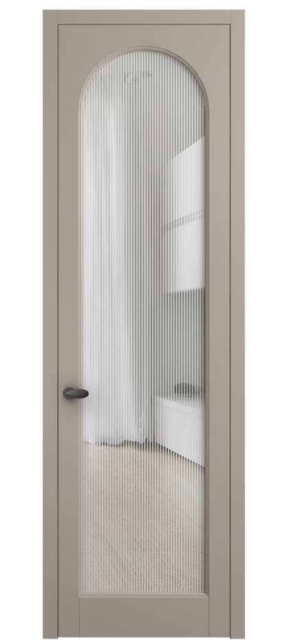 Межкомнатная дверь Палаццо 6804 Матовый бисквитный Рифлёное стекло "Дюна", триплекс Цена 103029 ₽ | Volhovec