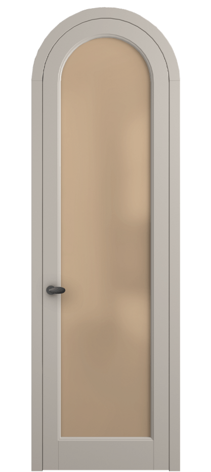 Межкомнатная дверь Palazzo 6814 Матовый светло-бежевый Сатинированное оранжевое стекло, триплекс Цена 125159 ₽ | Volhovec