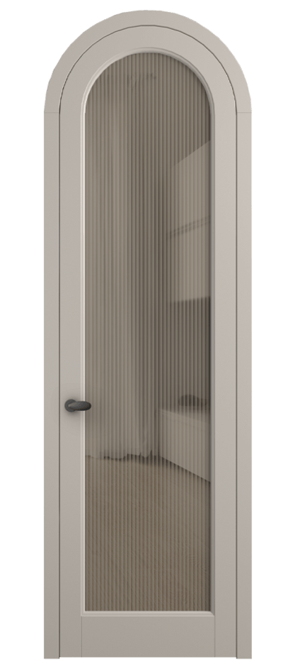 Межкомнатная дверь Palazzo 6814 Матовый светло-бежевый Рифлёное бронзовое стекло "Moru", триплекс Цена 133159 ₽ | Volhovec