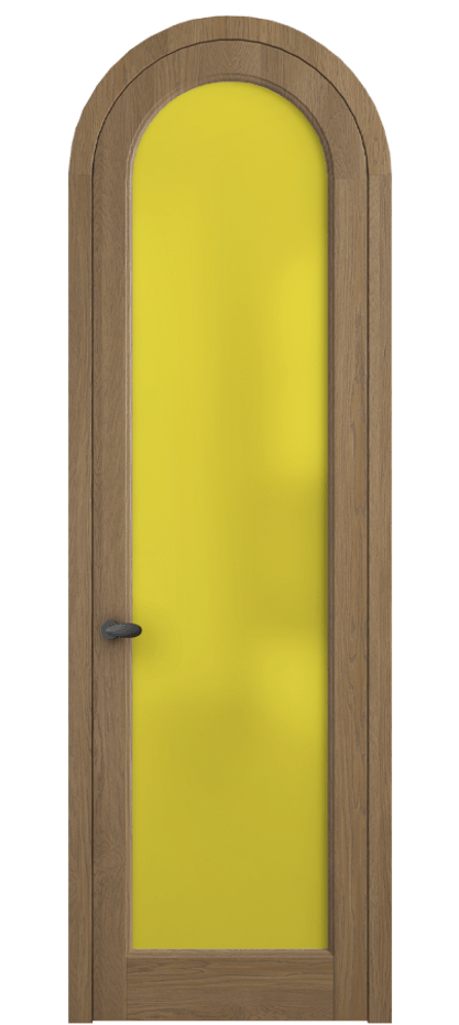 Межкомнатная дверь Palazzo 6814 Дуб мускатный матовый Сатинированное жёлтое стекло, триплекс Цена 206349 ₽ | Volhovec