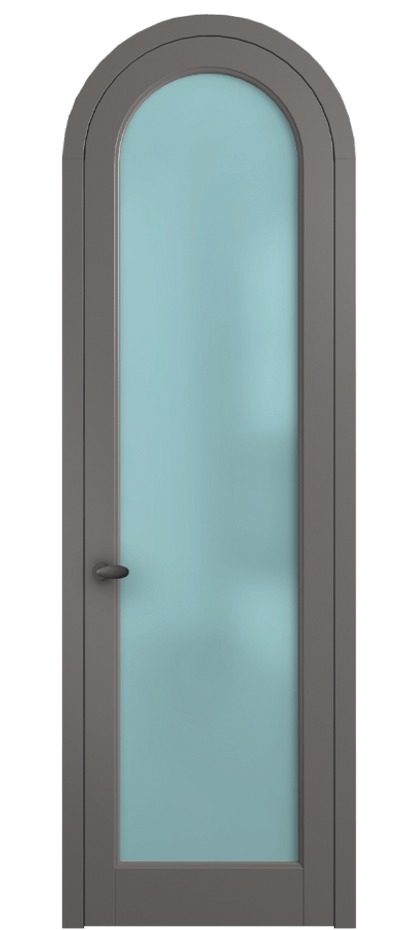 Межкомнатная дверь Palazzo 6814 Матовый классический серый Сатинированное голубое стекло, триплекс Цена 125159 ₽ | Volhovec