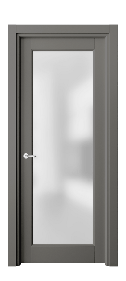 Межкомнатная дверь Тоскана Элегантэ 6300 Матовый классический серый Сатинированное стекло Цена 92999 ₽ | Volhovec