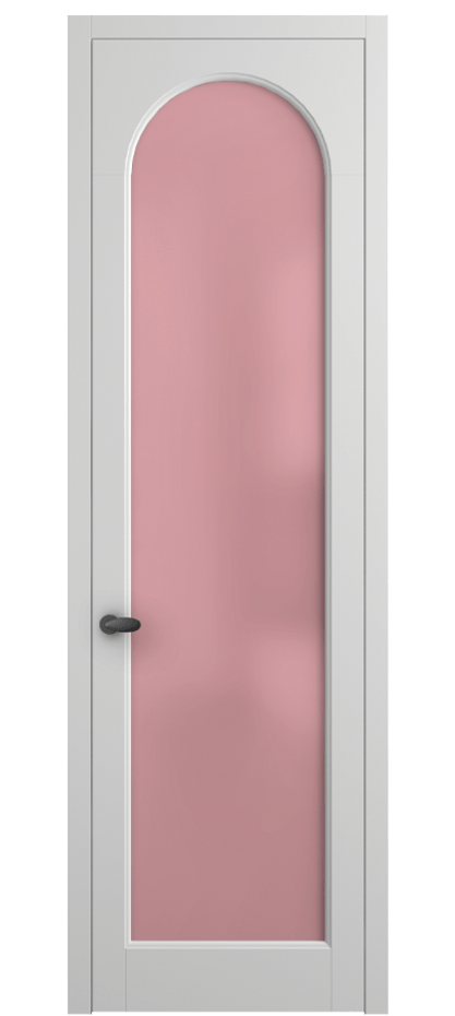 Межкомнатная дверь Palazzo 6804 Матовый белоснежный Сатинированное розовое стекло, триплекс Цена 97029 ₽ | Volhovec