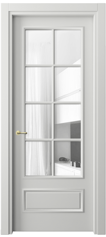 Межкомнатная дверь Paris 8112 Матовый светло-серый Прозрачное стекло Цена 61599 ₽| Volhovec