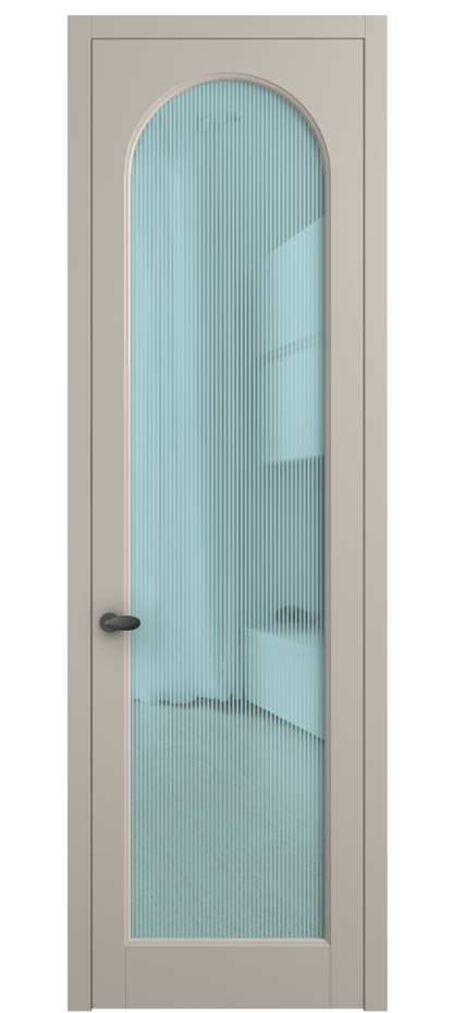 Межкомнатная дверь Палаццо 6804 Матовый светло-бежевый Рифлёное голубое стекло "Дюна", триплекс Цена 103029 ₽ | Volhovec