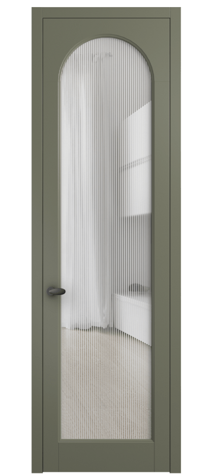 Межкомнатная дверь Палаццо 6804 Матовый оливковый тёмный Рифлёное стекло "Дюна", триплекс Цена 5400 AZE | Volhovec