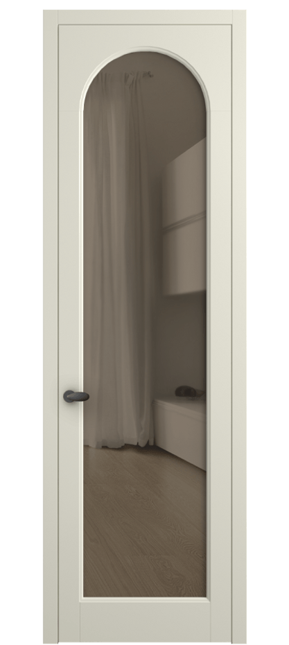 Межкомнатная дверь Палаццо 6804 Матовый молочно-белый Прозрачное бронзовое стекло, триплекс Цена 97029 ₽ | Volhovec