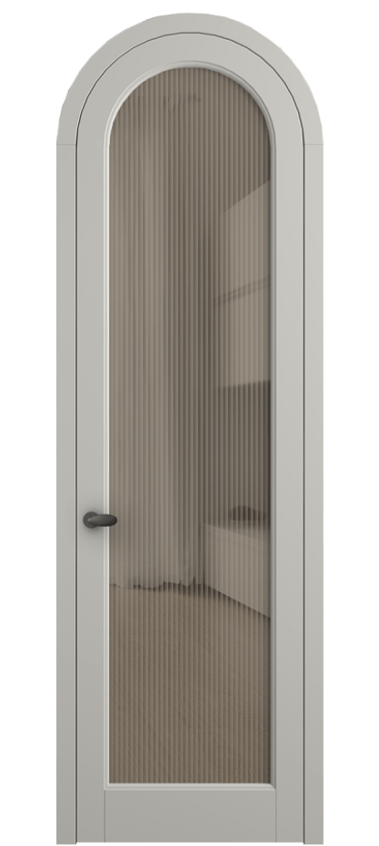 Межкомнатная дверь Палаццо 6814 Матовый тёплый серый Рифлёное бронзовое стекло "Moru", триплекс Цена 133159 ₽ | Volhovec