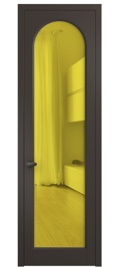 Межкомнатная дверь Palazzo 6804 Матовый антрацит Прозрачное жёлтое стекло, триплекс Цена 97029 ₽ | Volhovec
