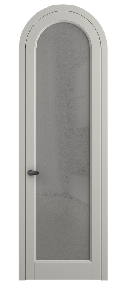 Межкомнатная дверь Палаццо 6814 Матовый тёплый серый Фактурное серое стекло "Лёд", триплекс Цена 131159 ₽ | Volhovec